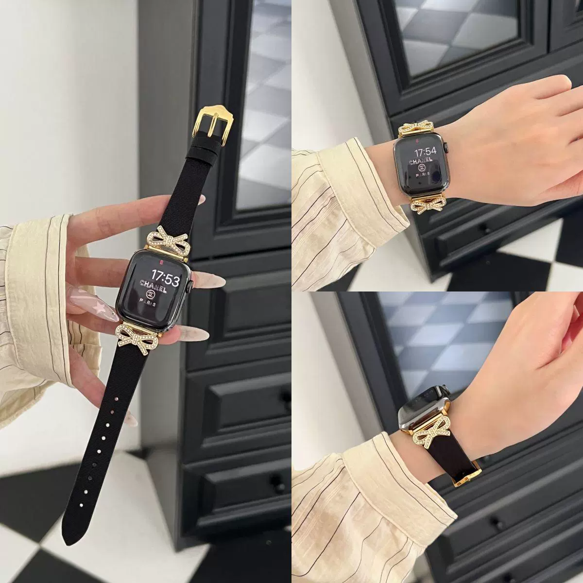 Подходит для ремешка Apple Watch AppleWatch678, женский ремешок для часов SE S8, новый усовершенствованный металлический кожаный