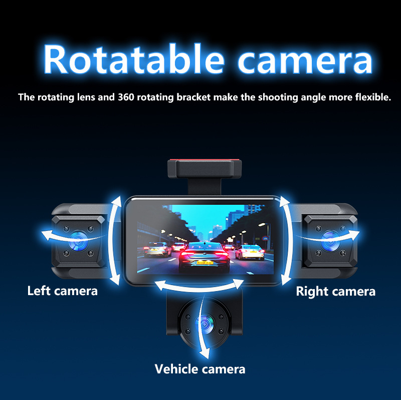 W19-5 lens dash cam, 3.16-inch 1080P HD night vision, five-channel recording, factory-installed camera, 360-degree panoramic view