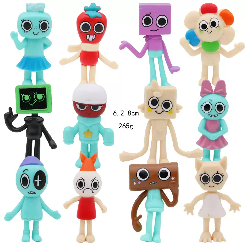 跨境热卖单迪的世界手办公仔 游戏周边模型蛋糕烘焙摆件12款袋装