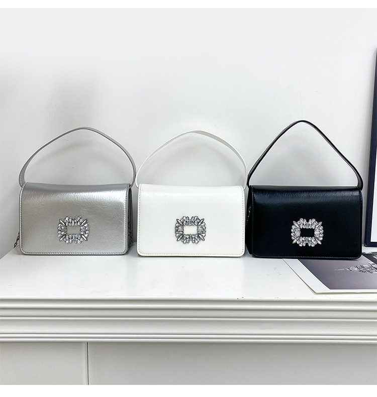 2023 Borsa a tracolla a tracolla con diamante appiccicoso versatile di nuova moda Borsa a tracolla da donna piccola borsa quadrata Produttore Borse da donna all'ingrosso_voghion.com