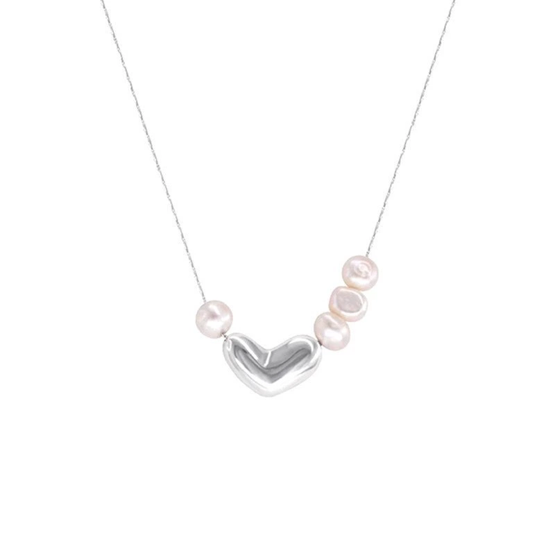 Necklace small pendant chain, minimalist drop/butterfly/pearl designs, lightweight 6,9 g