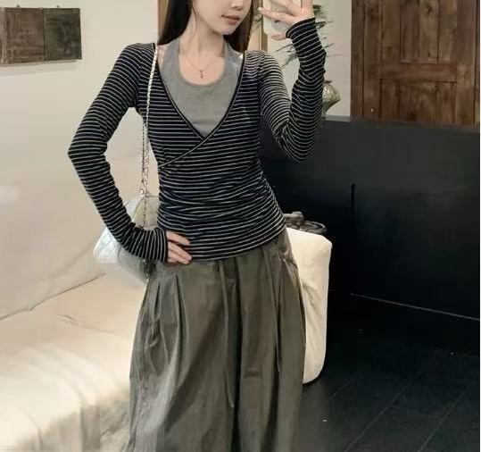 韩系修身显瘦V领修身针织开衫女2025新款小香风短款毛衣打底衫潮|undefined