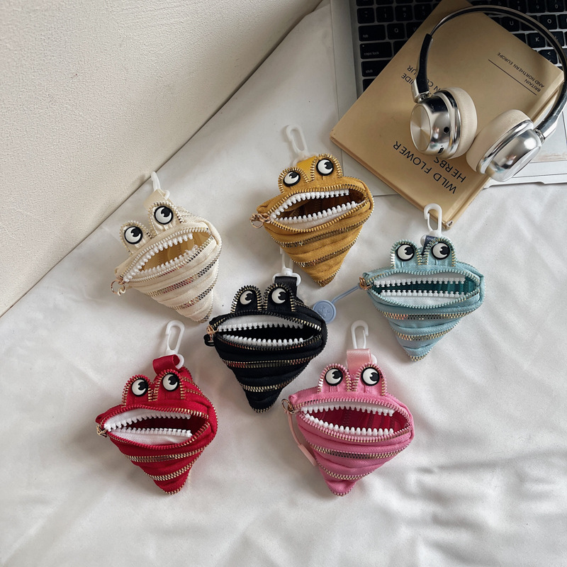 New Headphone Pendant Bag, Personalized Monster Zipper, Creative Coin Purse, Key Lipstick, Mini Compact Storage Bag