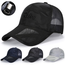 夏季新款透气网眼大头围镂空檐迷彩棒球帽韩版户外防晒遮阳鸭舌帽