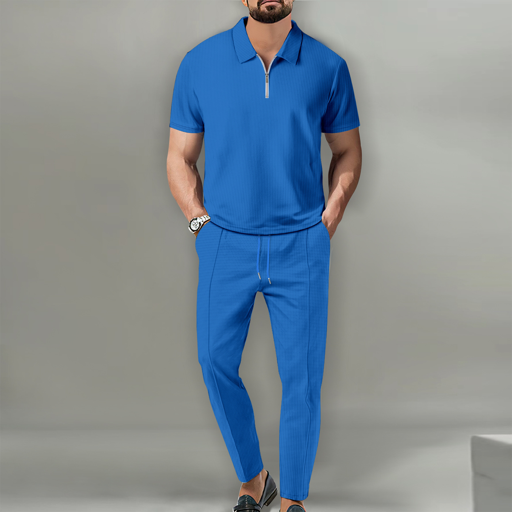 Men's Solid Color Pants Sets Men's Clothing display picture 8