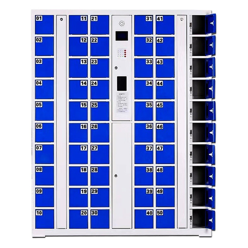 Smart System Mobile Phone Locker with Face Recognition and Fingerprint, Mobile Phone Charging and Storage Cabinet, School Card Swipe and Barcode Mobile Phone Storage