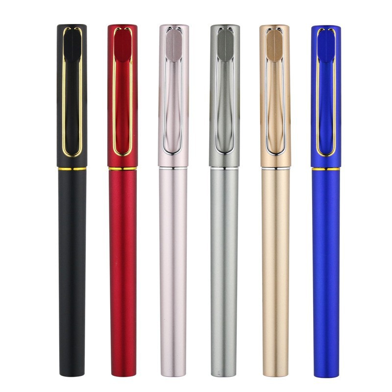 Pluma de publicidad logotipo imprimible titular de la pluma de metal color pintura en aerosol negocios pluma de gel pluma de firma de carbono al por mayor