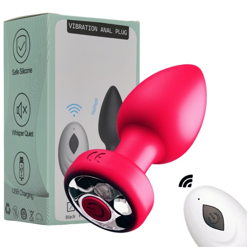 White diamond anal plug red (remote control version) boxed silver bottom