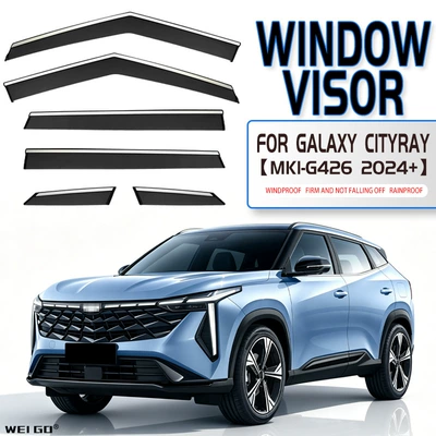 sun shield, spoiler, Rain shield - standard-packaging-without-logo-6pcsgeely-galaxy-cityraymk1-g426-2024pcwith-bright-trim-rain-shield