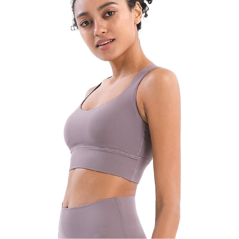 Sujetador deportivo de yoga con espalda cruzada, de tela cepillada de doble cara, a prueba de golpes, push-up, tipo chaleco todo en uno, ropa interior deportiva.