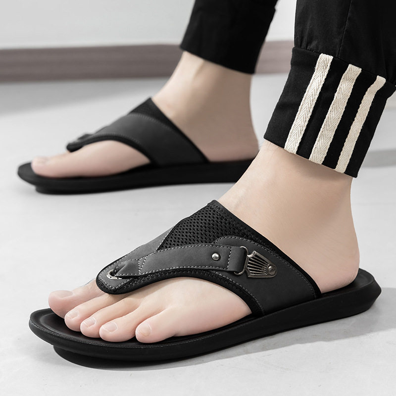 Dép xỏ ngón nam cỡ lớn chống trượt thoáng khí đi biển — D2513 màu nâu, D2513 màu trắng, D2513 màu đen