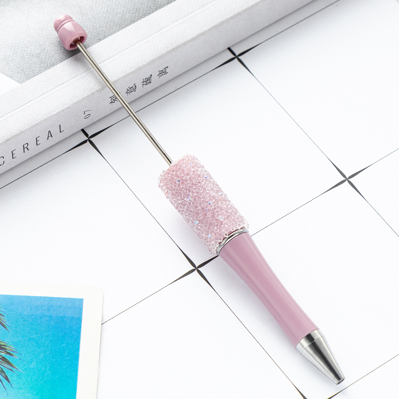 DIY bolígrafo de cuentas de azúcar creativo pegado a mano lleno de diamantes de plástico bolígrafo de regalo al por mayor