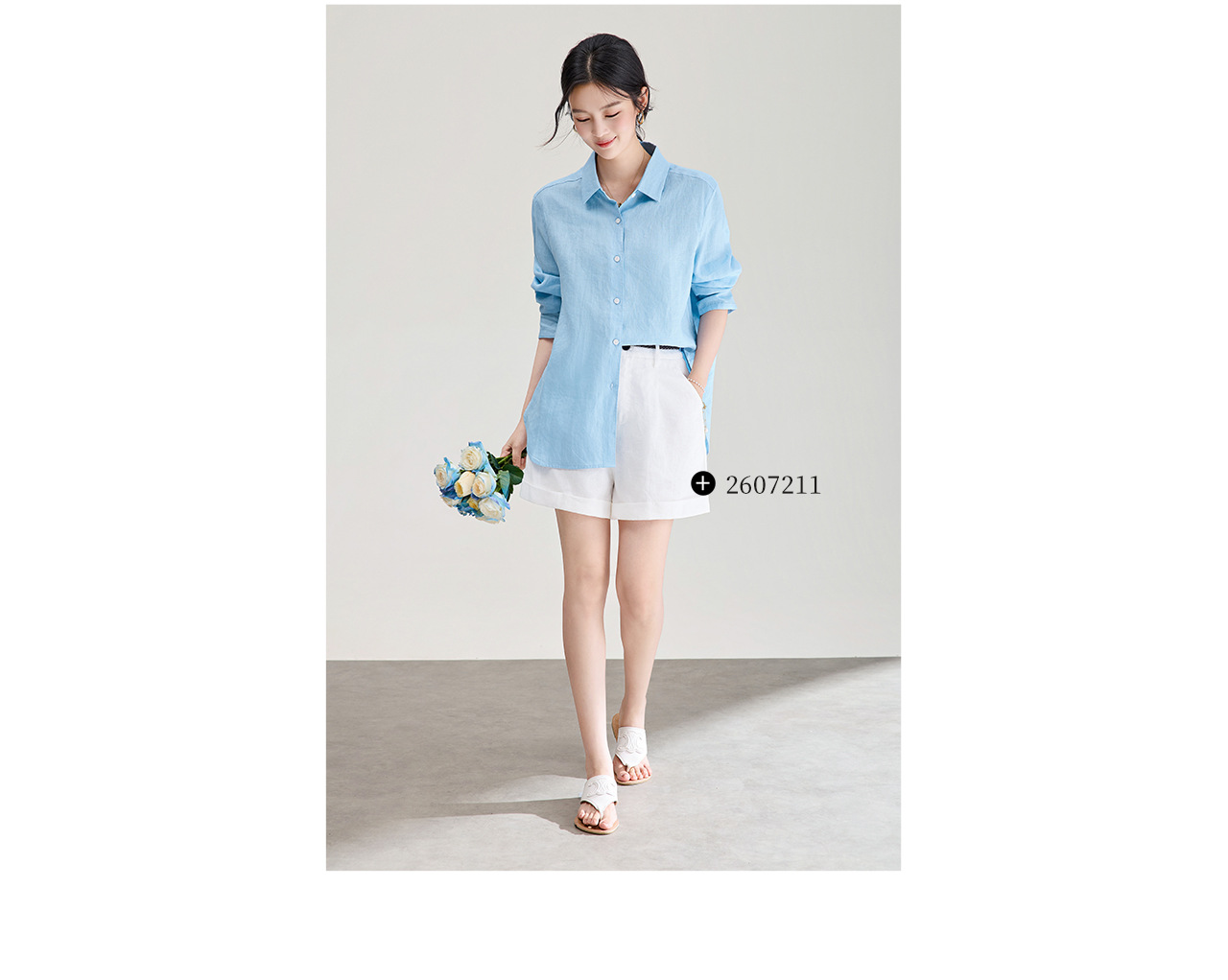 Áo sơ mi nữ linen chất lượng cao, phong cách cổ điển thư giãn, dáng rộng mùa hè — Đỏ Vermilion chi tiết 11