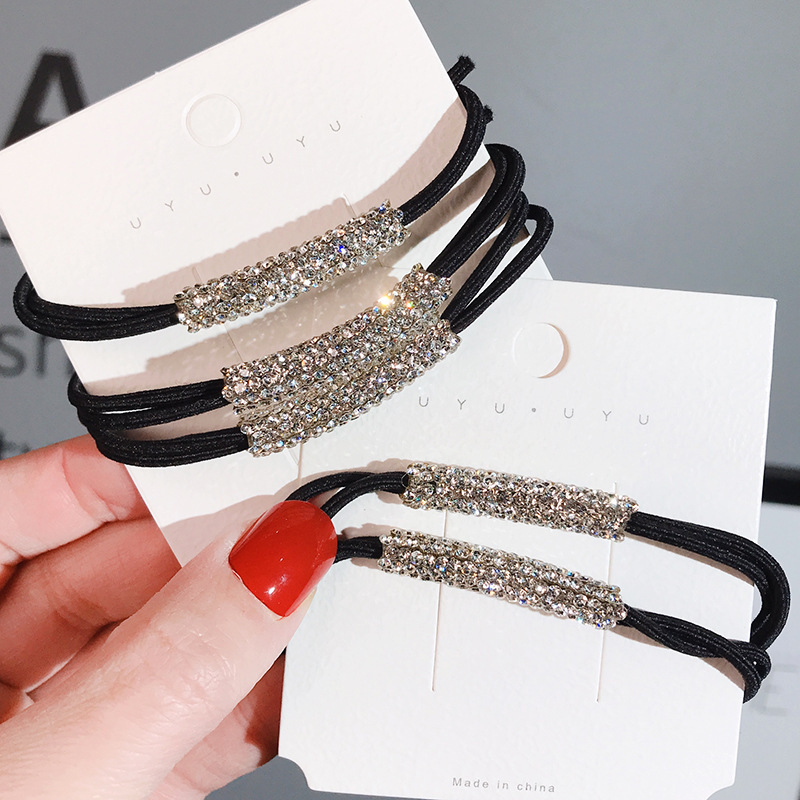 Red super brillante una palabra de diamante de cola de caballo hebilla cuerda de alta sensación bucle de pelo durable correa de alta elasticidad