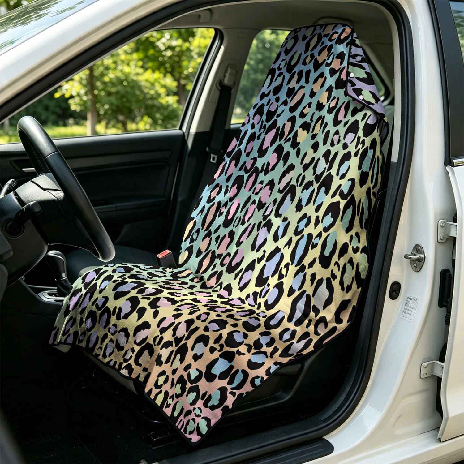 Printed bath towel and car seat cover 2-in-1, ultra-fine fiber outdoor beach and car dual-use universal seat cushion