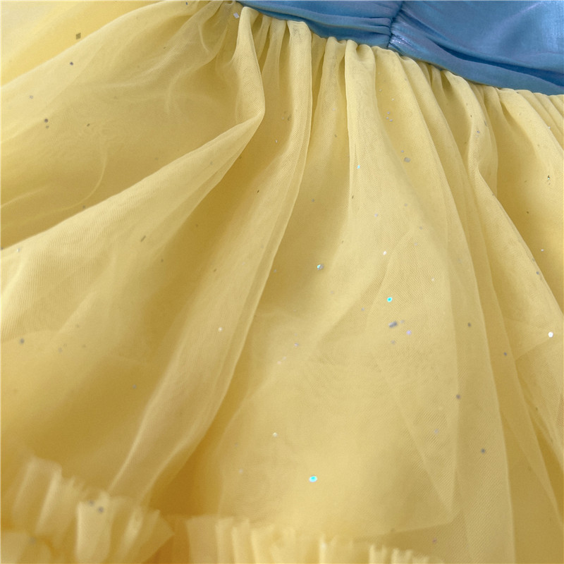 [Exempt de posta] niñas arco vestido de princesa para niños de manga corta empalmado vestido de verano niñas de verano nuevos productos