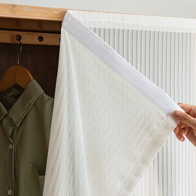 Cabinet Curtain with Velcro for Cabinet Doors, Dustproof Wardrobe, Clutter Cover, Shelf Curtain, Door Curtain, Sheer Curtain Cabinet Curtain with Velcro for Cabinet Doors, Dustproof Wardrobe, Clutter Cover, Shelf Curtain, Door Curtain, Sheer Curtain
