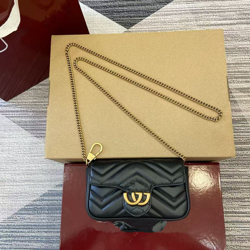 Foreign Trade Wholesale Marmont Classic Wave Pattern Marmont Heart-Shaped Women's Bag Gg Mini Chain Shoulder Crossbody Bag Foreign Trade Wholesale Marmont Classic Wave Pattern Marmont Heart-Shaped Women's Bag Gg Mini Chain Shoulder Crossbody Bag