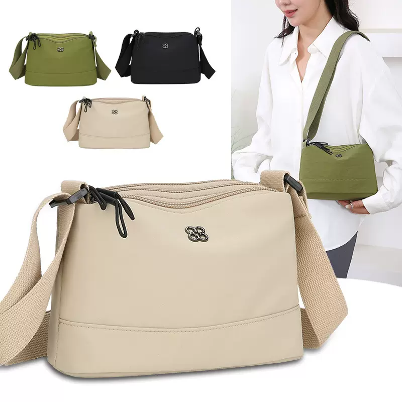 小包包女新款小众休闲牛津布多层斜挎包大容量简约妈妈单肩包女包