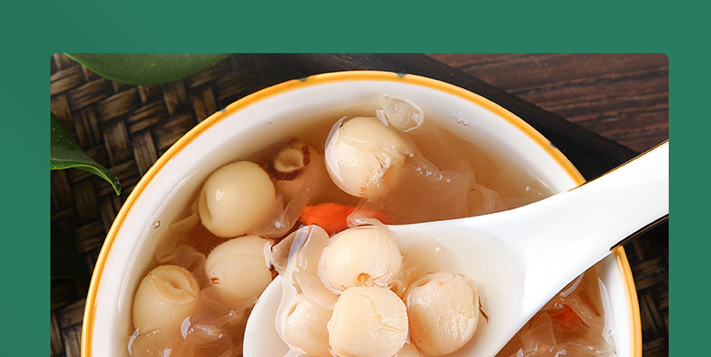Hunan Dried White Lotus Seeds Cored Bai Lian Zi 500g for Soup Congee and Herbal Cooking in use