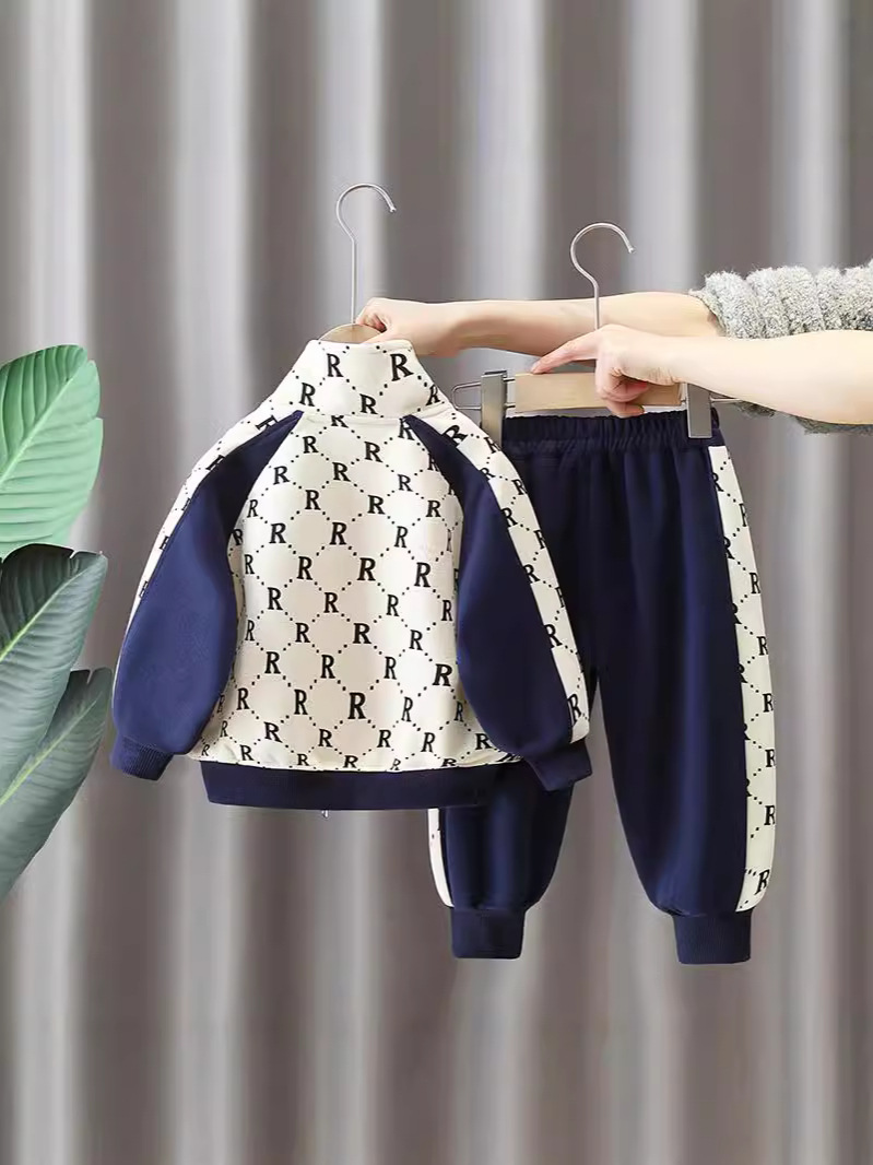 6156 traje deportivo para niños 2024 primavera y otoño nuevo estilo rufián guapo moda para bebés ropa de otoño marca de moda para niños de dos piezas image 3