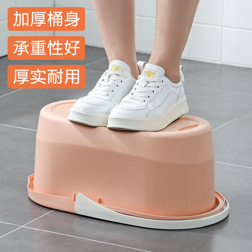 Portable thickened mop bucket water storage plastic bucket rectangular collodion large household car wash and floor wash bucket mop bucket