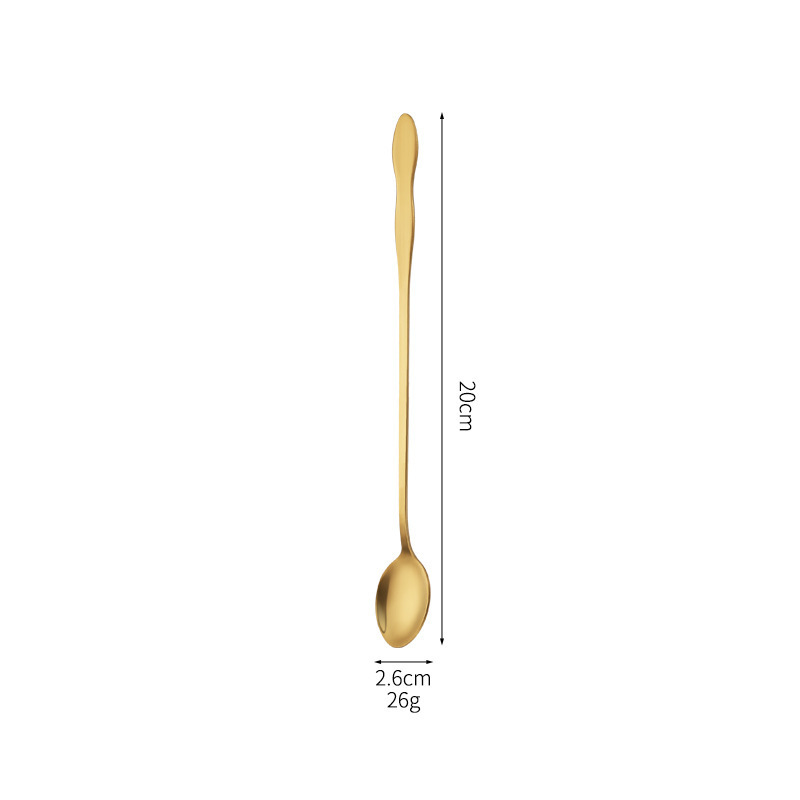 ステンレス食器の長い柄でしょう。ヒョウタンスプーンの二重スプーンと氷スプーンの蜂蜜の量スプーンをかき混ぜます。|undefined