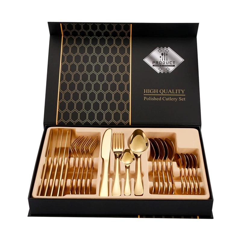 Tableware, set stainless steel, gift box, Amazon, 24 pieces, (Cross-border trading)