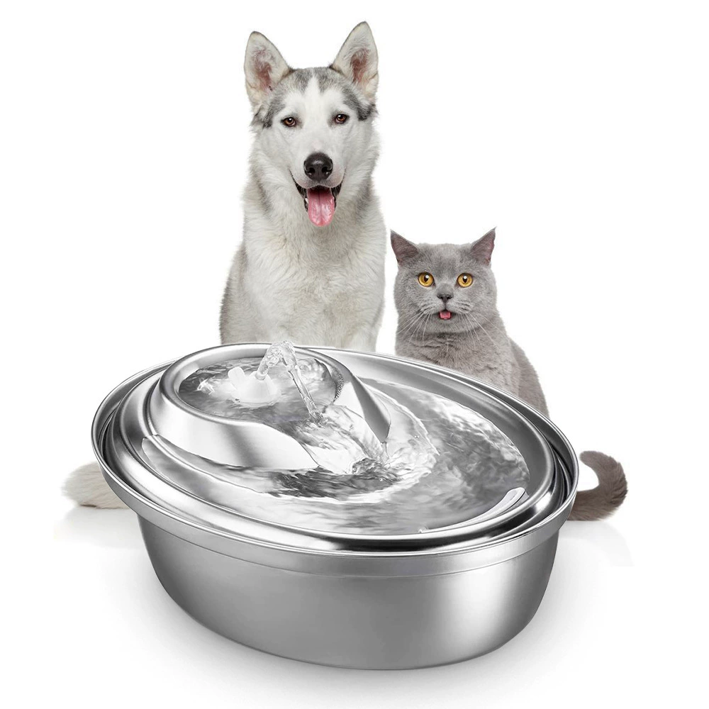 2L 304 нержавеющая сталь ПЭТ диспенсер для воды автоматический Электрический Кот и собака воды Фидер питьевой миски диспенсер для воды
