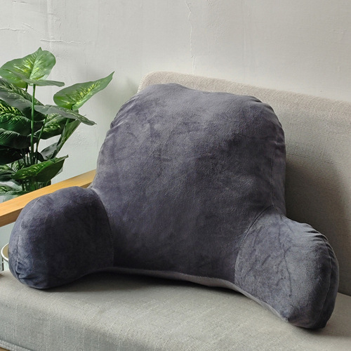Wholesale solid color corduroy cushion with armrest lumbar sofa back pillow warm crystal velvet pillow can be customized