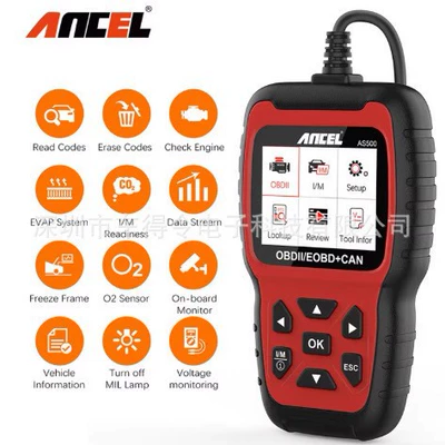 Ancel As500 Obd2 Car Scanner Engine Code Reader Automotive Diagnostic Tool Overseas Version (Avtomobil diaqnostika alətləri)