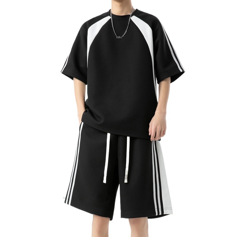 Nuevos productos de verano nuevos pantalones cortos de mangas cortas sueltos de dos piezas conjuntos (se puede dividir solo) TZ837