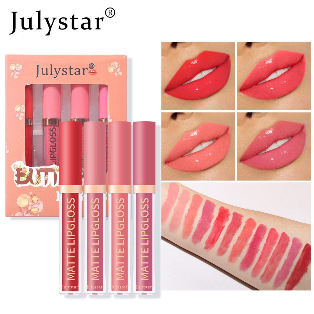 carina Set di rossetti perlescenti idratanti a lunga tenuta con gloss ad acqua, specchio naturale tridimensionale e non sbiadiscono_voghion.com