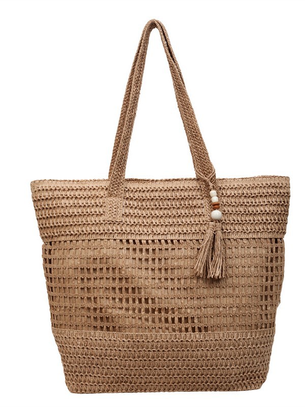 Bolsa de paja de gran capacidad para mujeres 2026 primavera nueva moda trenzada bolsa de brazo bolsa de viaje ocio bolsa tote bolsa de playa image 6