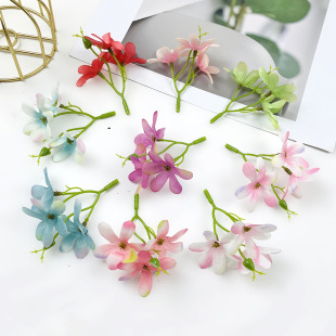 3 Heads of Lily of the Valley Flower String DIY Hair Hoop Hairpin Flower Headdress Material Accessories Clothing and Hat Decoration Fake Flower Photography Small Ornaments