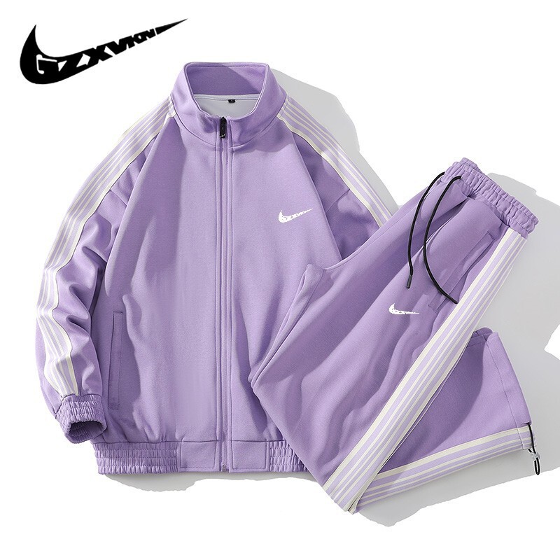 Men's 2024 spring and autumn sports casual suit men's couple cardigan sweater ankle-tied pants running workout clothes two-piece suit