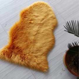 跨境外贸仿羊毛地毯多色家居长毛绒地垫客厅茶几垫橱窗展垫北欧风