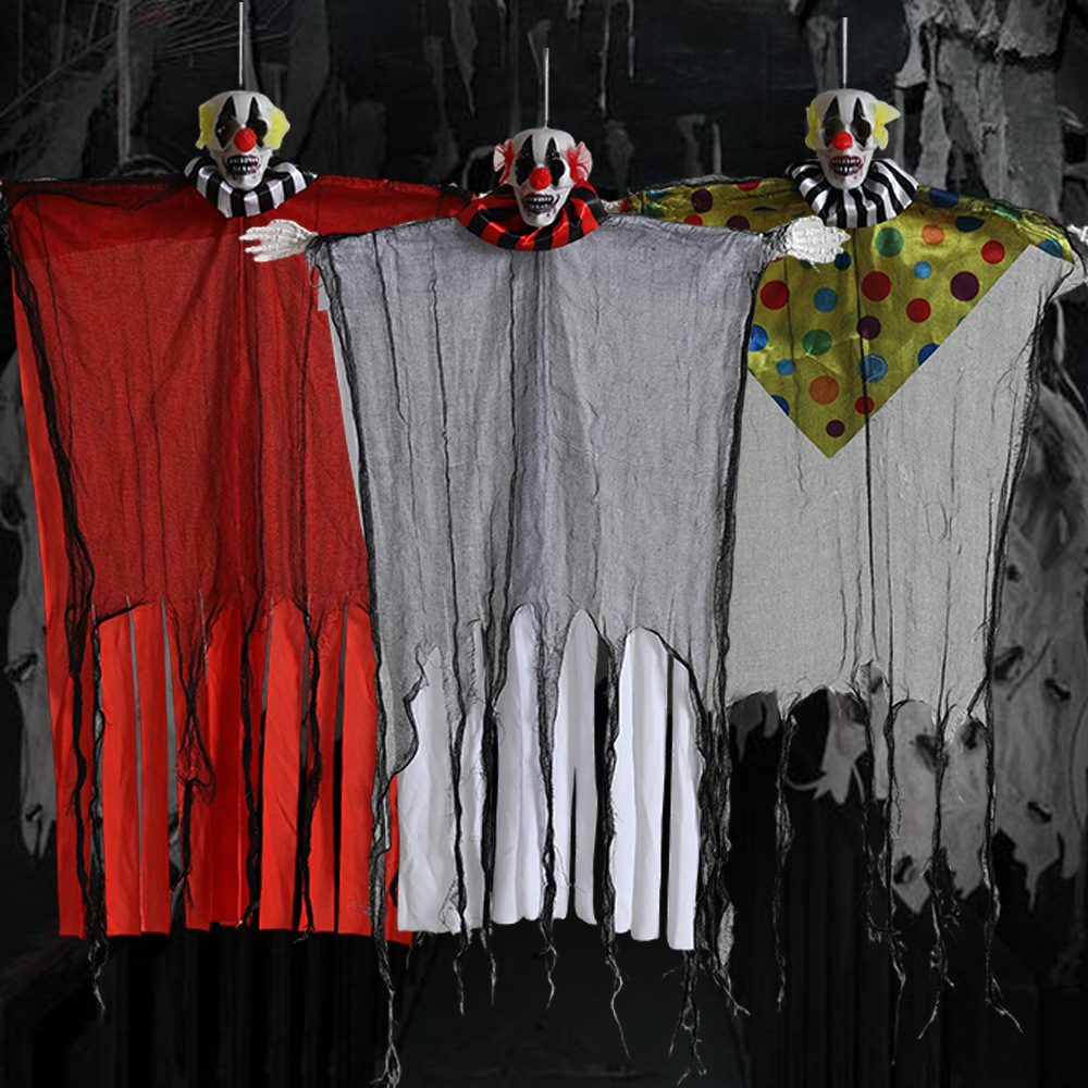 Decoración de Halloween, fantasma colgante, novio, novia, payaso, colgante de jardín, esqueleto, casa embrujada, decoración del lugar, accesorios, persona completa image 1