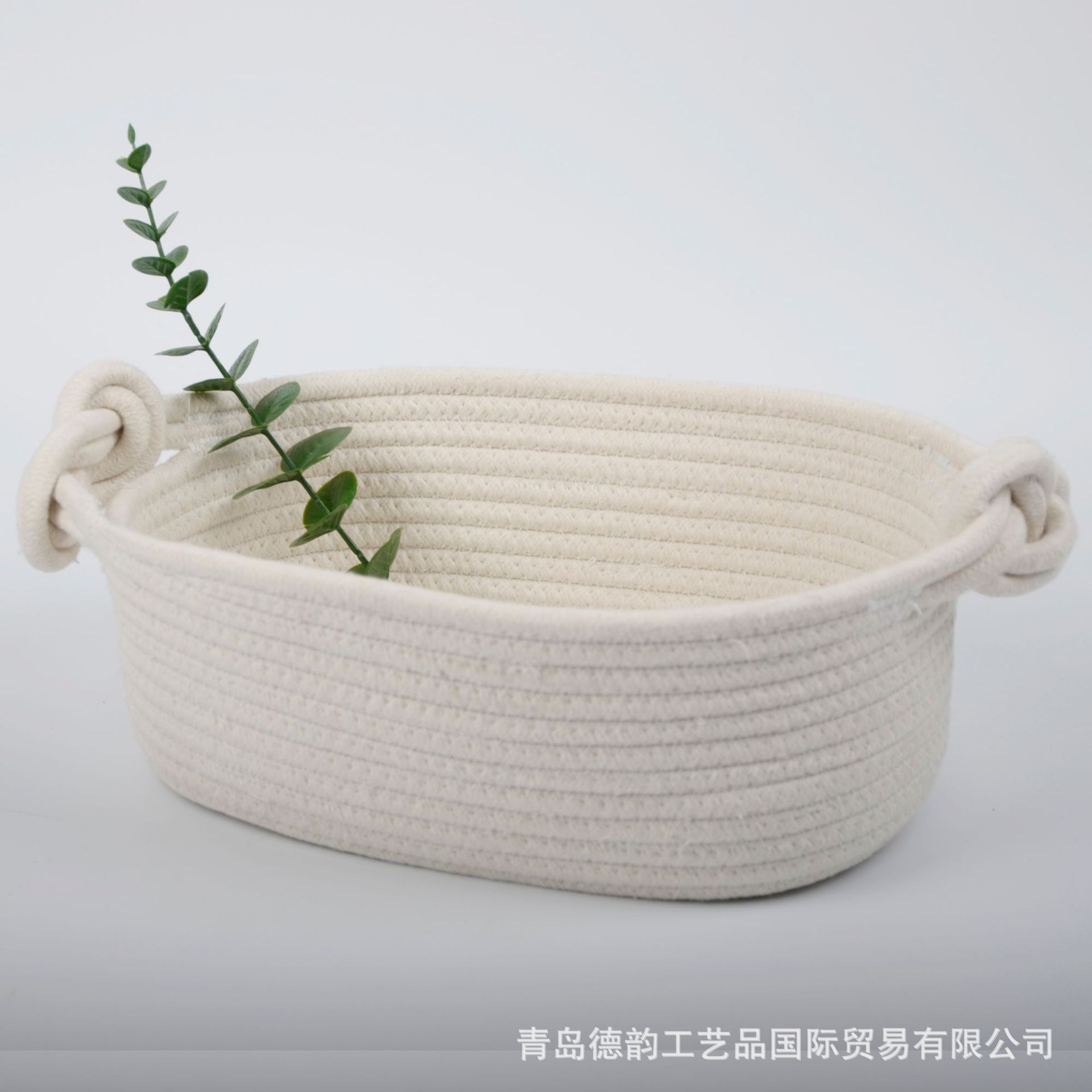 Estilo nórdico de estilo japonés de algodón tejido cesta de almacenamiento de tela cesta de almacenamiento de escritorio artículos de organización caja cosméticos almacenamiento azul