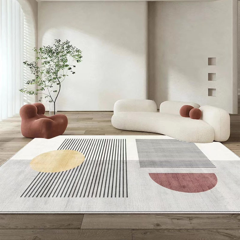 日式侘寂风地毯客厅简约毛绒卧室床边毯家用加厚大面积仿羊绒地垫|ms