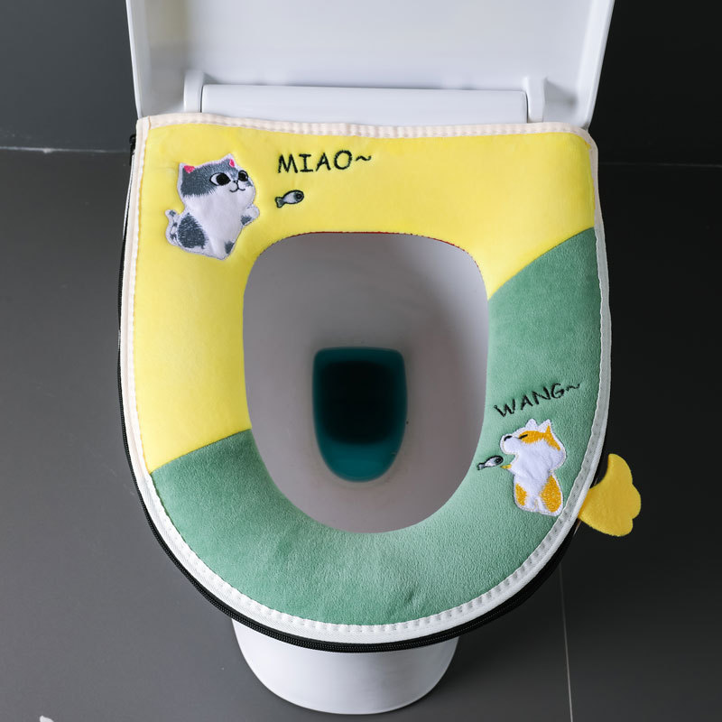 Cojín del asiento del inodoro del hogar Four Seasons Universal cubierta del inodoro gran invierno engrosada cojín del asiento del inodoro cojín