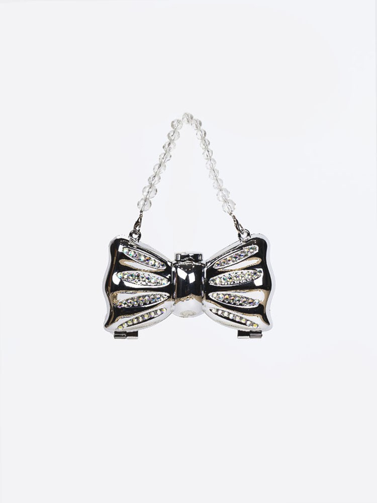 Nuevo mini bolso de cena con diamantes brillantes bolso de arco acrílico estilo de moda lápiz labial de hombro de mujer bolso de noche