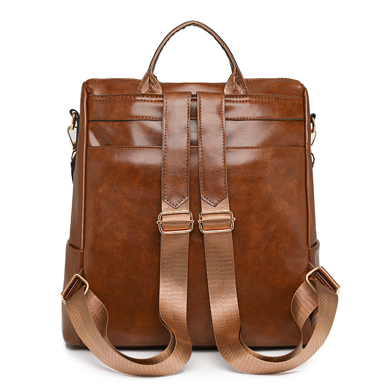 Comercio exterior al por mayor 2025 nuevo estilo estampado de leopardo contraste color damas PU mochila de viaje multifuncional de moda