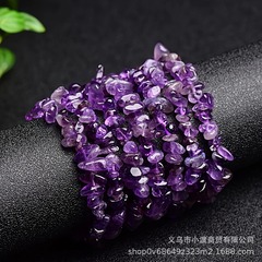 紫水晶砂利ブレスレット5-8mm水晶ブレスレット、天然紫水晶temu速売通tkクロスボーダー