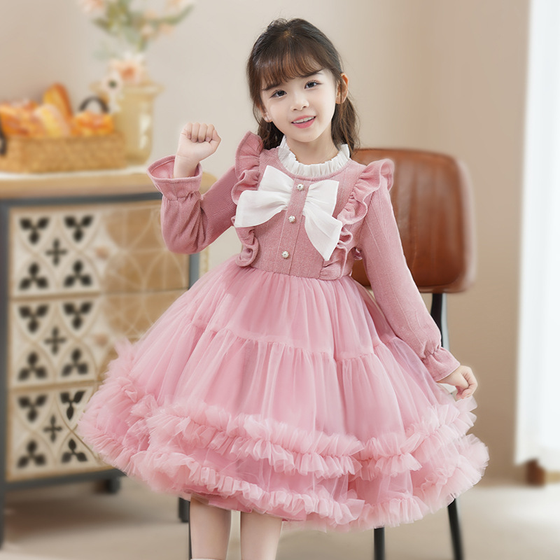 Girls Dress Winter Skirt 2025 New Autumn and Winter Skirt Children's Winter Clothes Little Girls Velvet Style Princess Dress