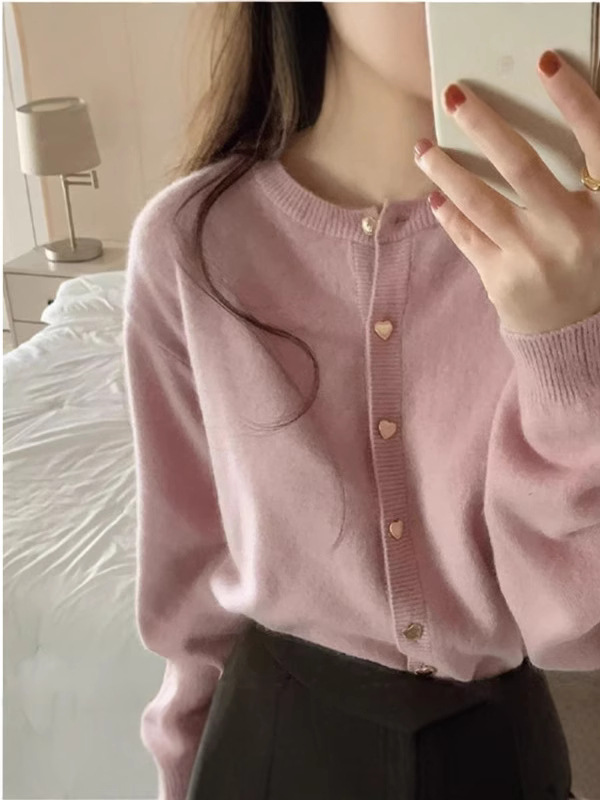 Fuchsia demi-season cardigan