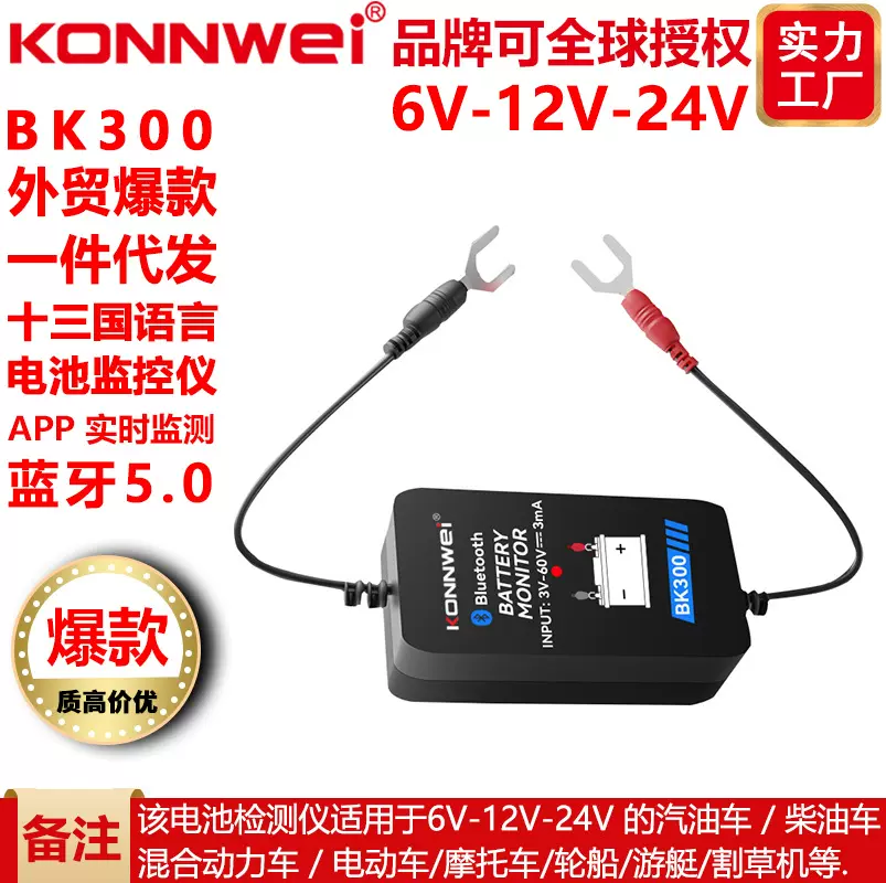 BK300汽车电池监控器检测仪6V12V24V蓝牙5.25.0电池故障检测仪