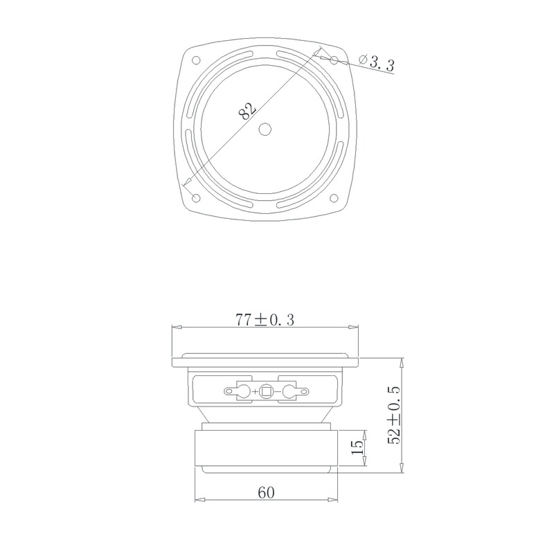 3インチ中低音ラッパ6欧20ワット20芯ロングストロークY30高性能磁石鋼77x77mm外磁気ラッパ|undefined