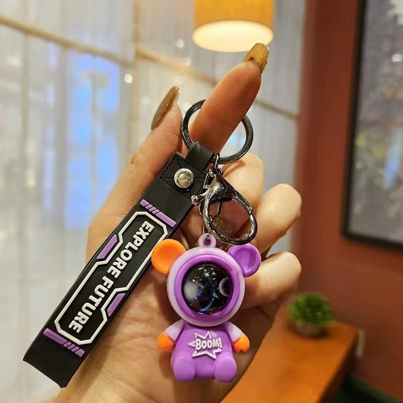 Caricatura violenta oso colgante llavero de PVC colgante llave de goma blanda juegos de videojuegos de muñeca ciudad pequeño regalo pequeño regalo