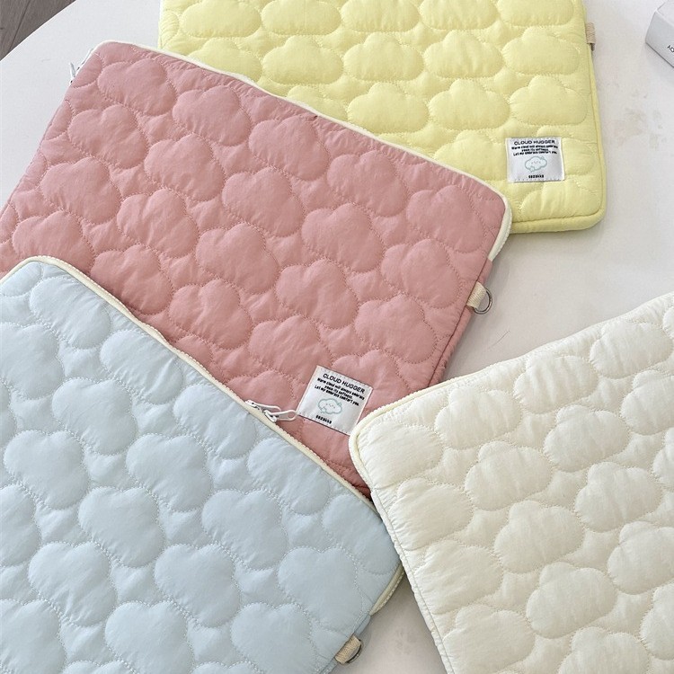 53291 Korean Cute Cloud Embroider iPad Tablet Bag 11/13/ 15inch Notebook Cosmetics Bag